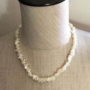 1970's Shiny White Angel Skin Coral Necklace